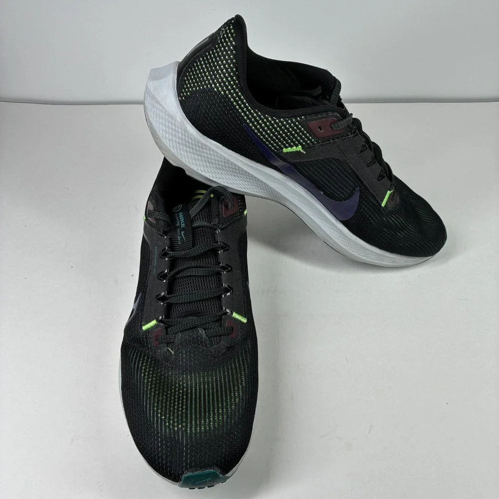 Nike Air Zoom Pegasus 40 Men's US 13 Black Purple Ink Running Shoes DV3853-005